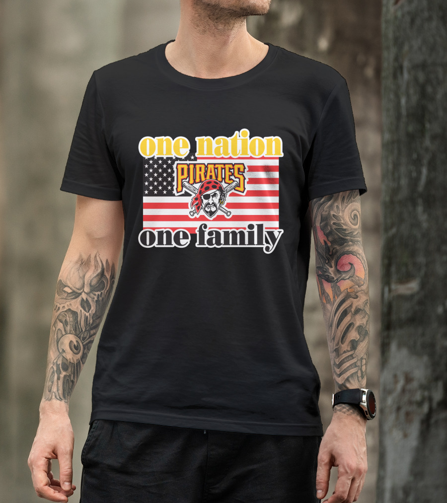 One Nation One Family Pirates Flag T-Shirt