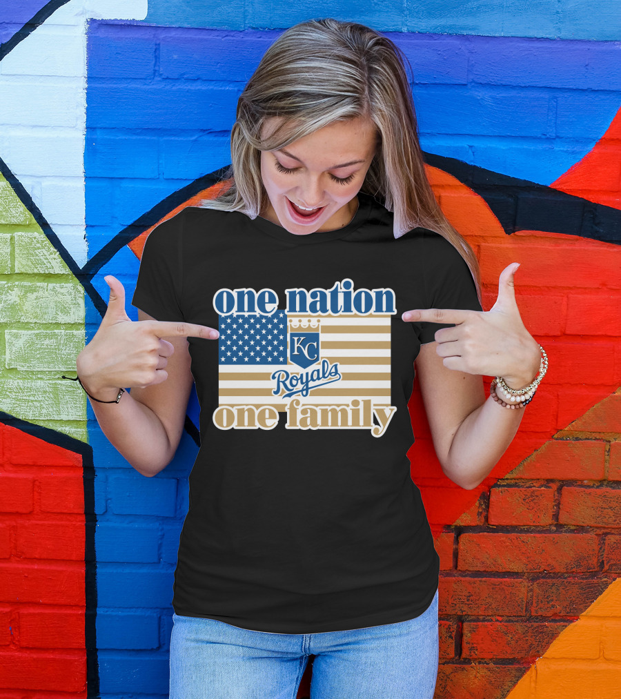 One Nation One Family Kc Royals American Flag T-Shirt
