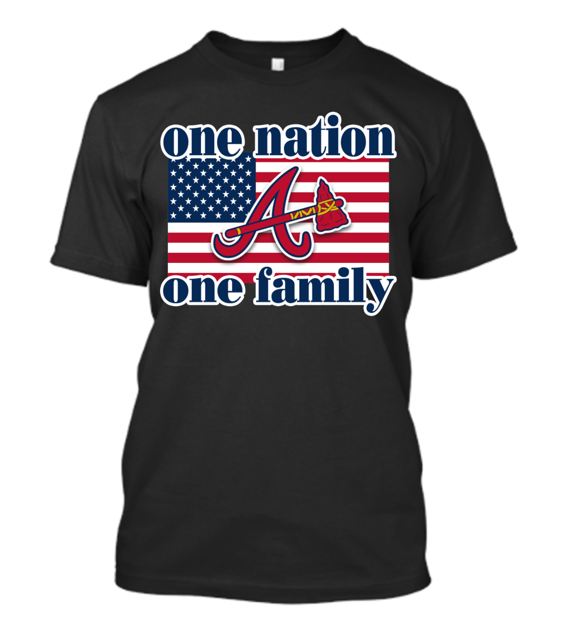 One Nation One Family Atlanta Braves American Flag T-Shirt