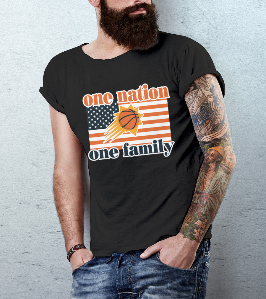 One Nation One Family Phoenix Suns Basketball American Flag T-Shirt