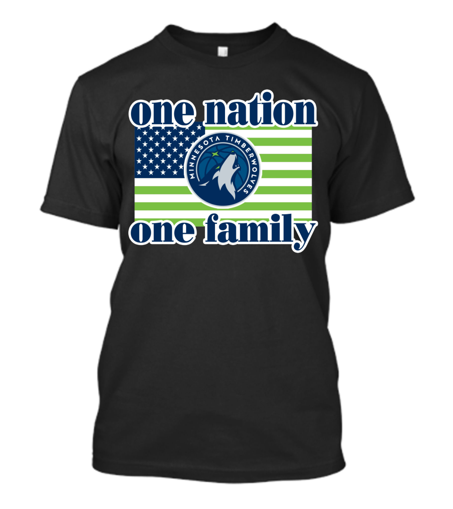 One Nation One Family Minnesota Timberwolves Flag T-Shirt