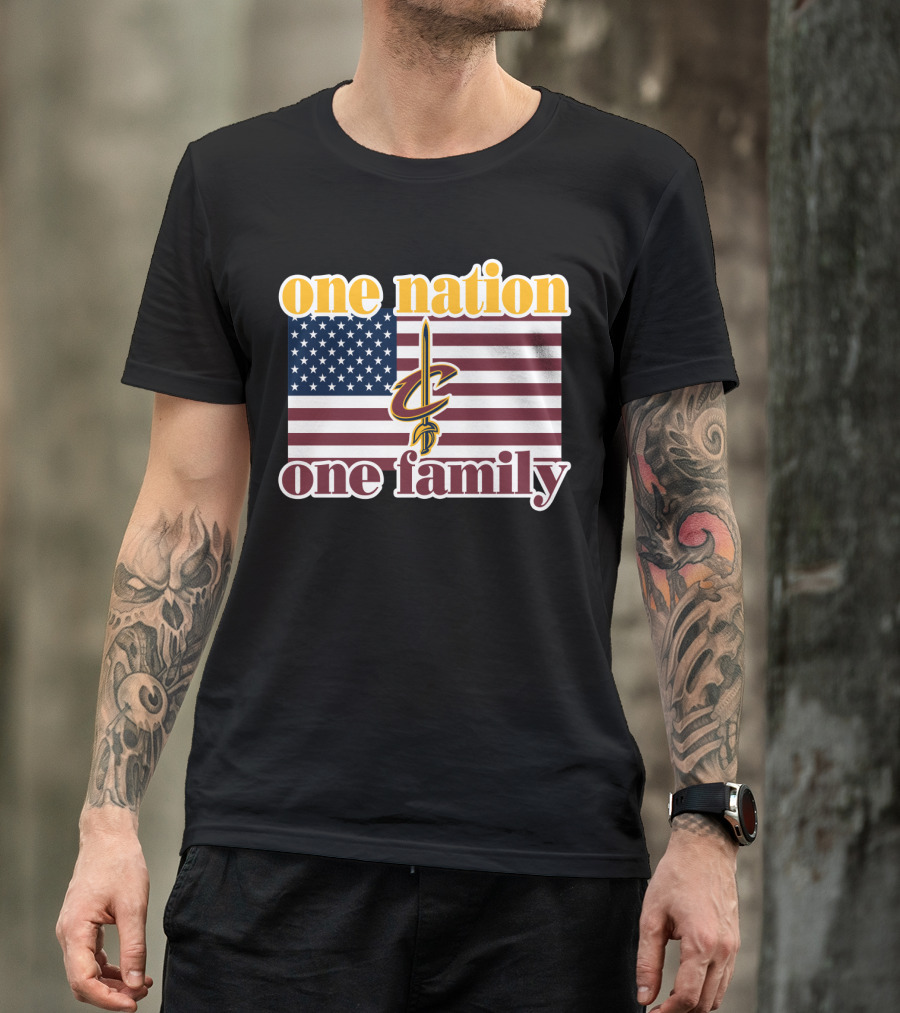 One Nation One Family Cleveland Cavaliers American Flag T-Shirt