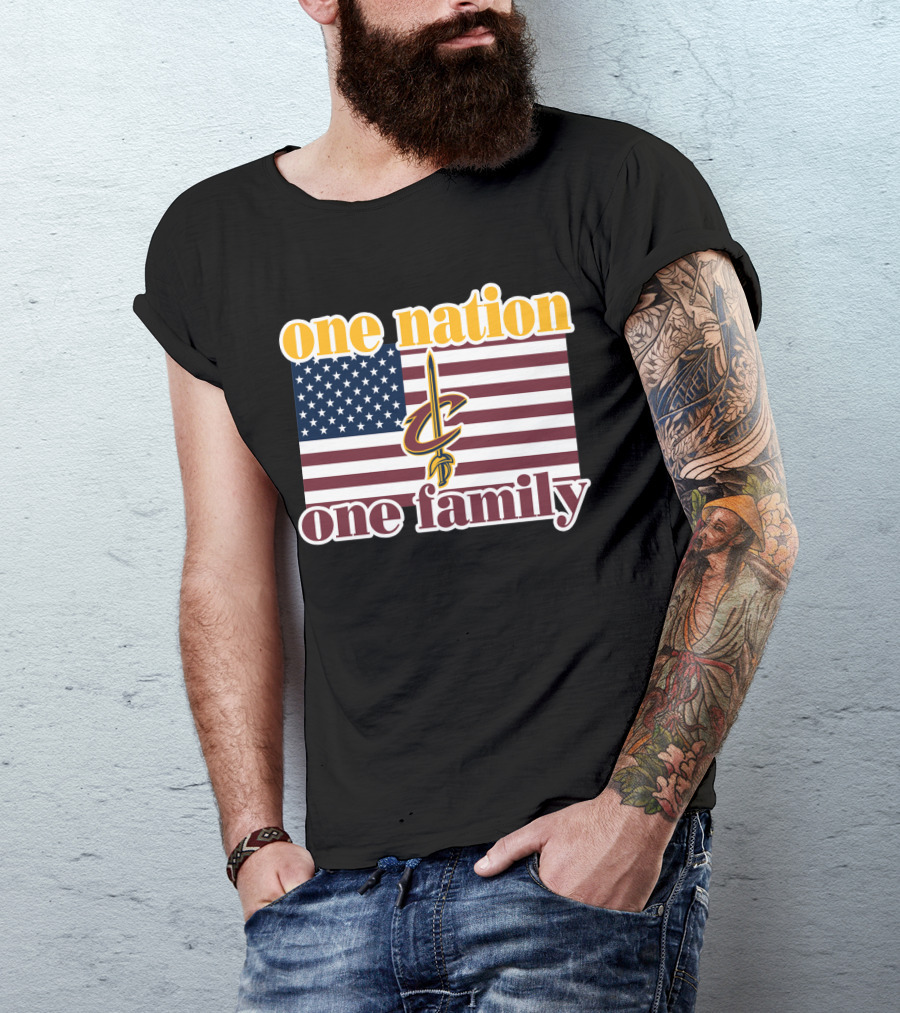One Nation One Family Cleveland Cavaliers American Flag T-Shirt