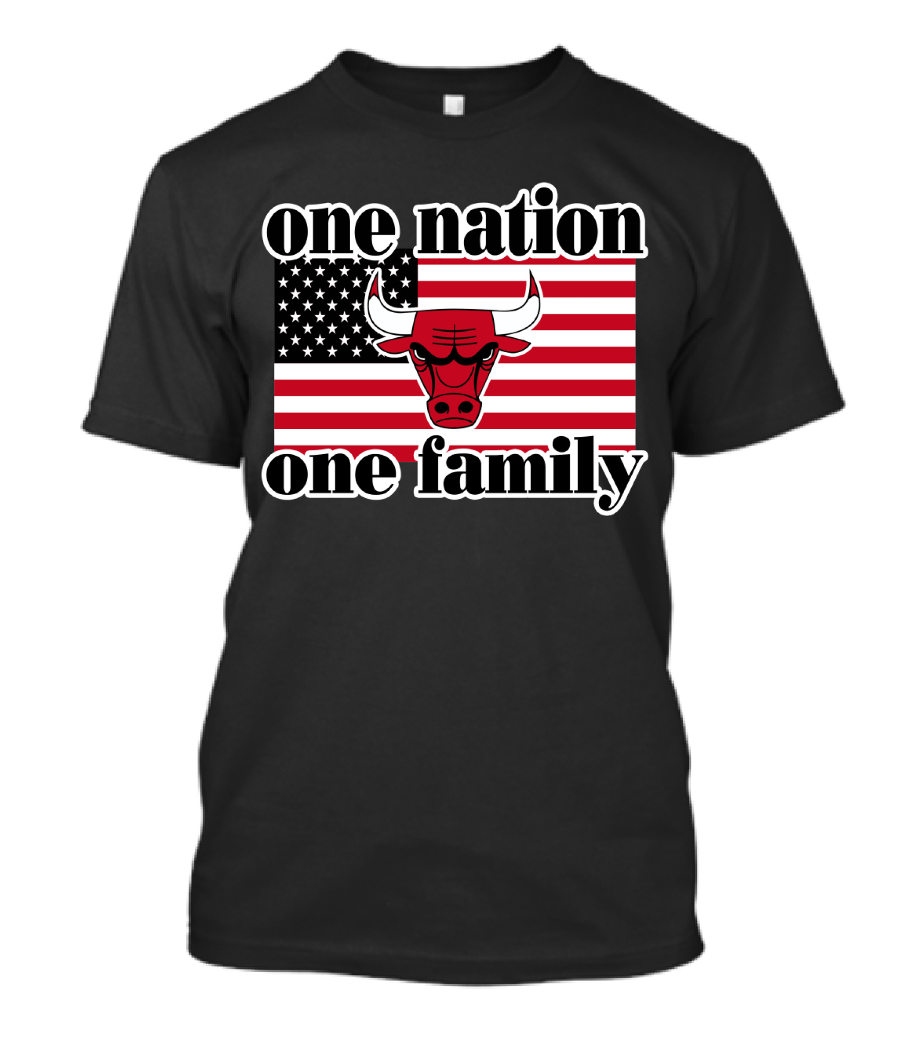 One Nation One Family Chicago Bulls 1985 Usa Flag T-Shirt