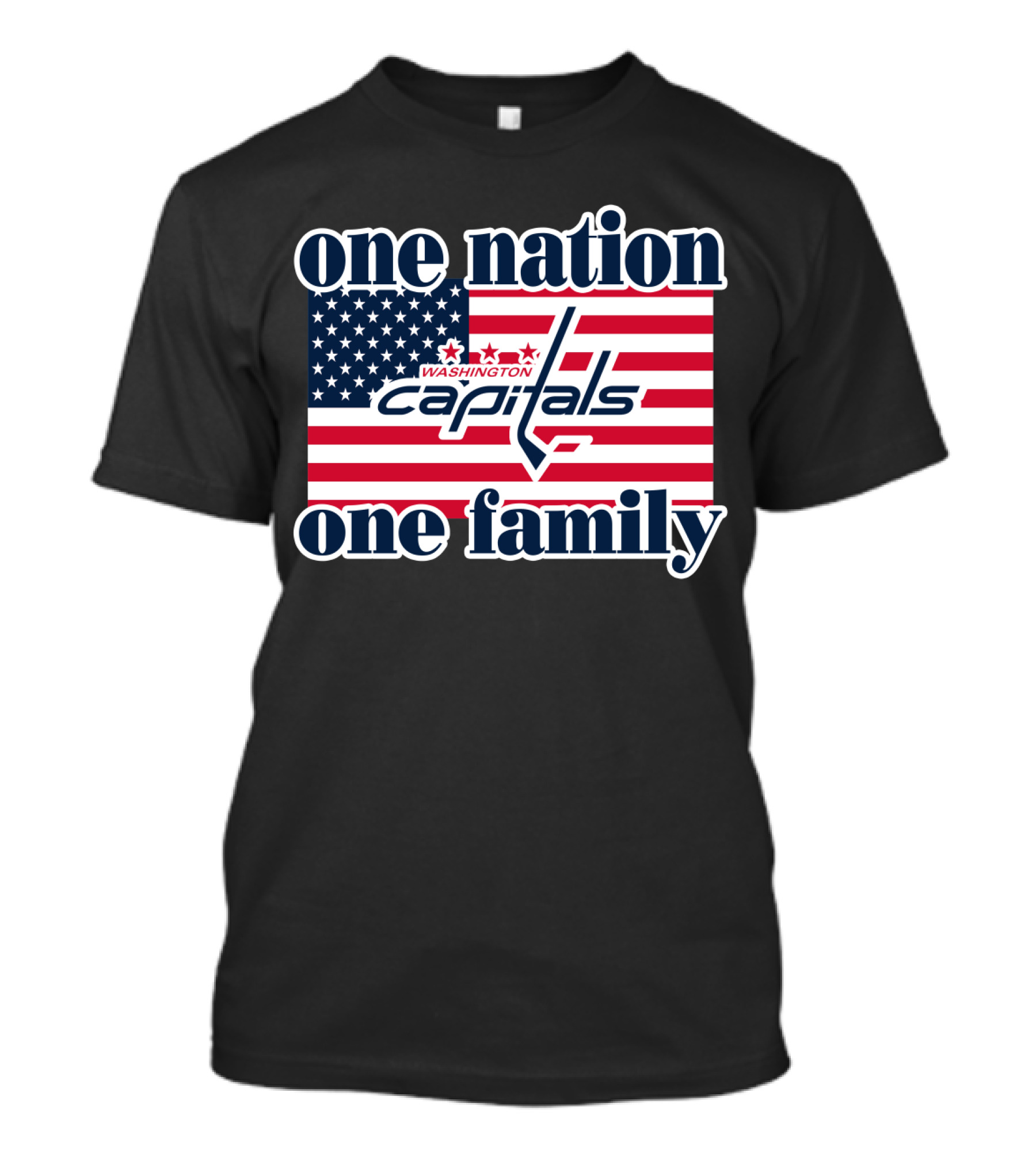 One Nation One Family Washington Capitals American Flag T-Shirt