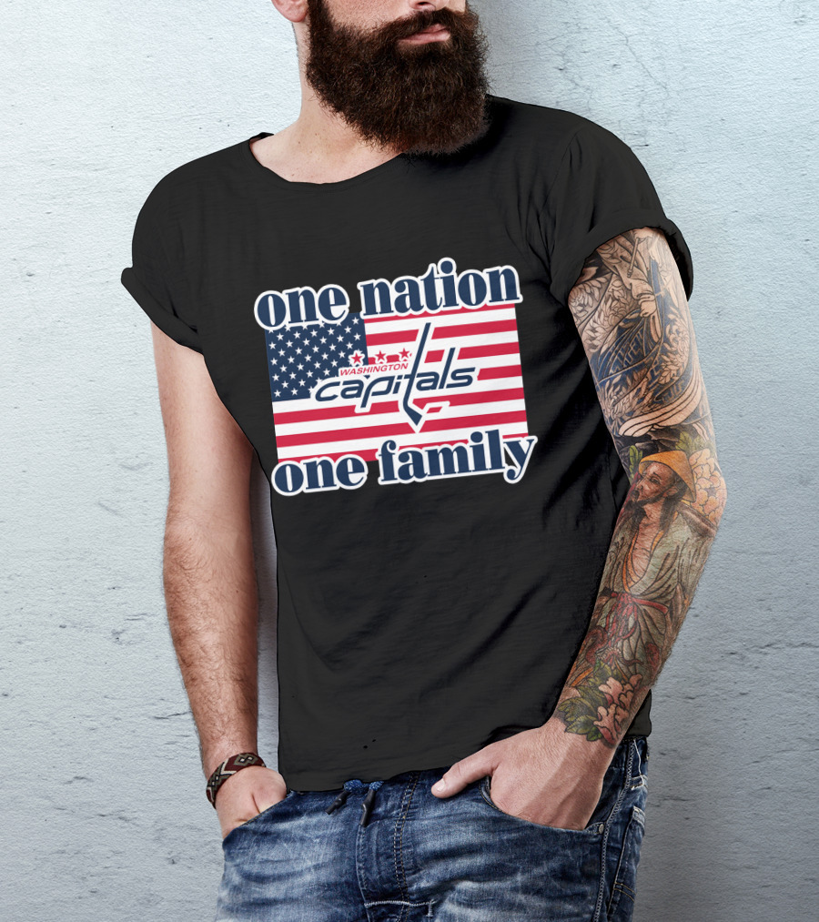 One Nation One Family Washington Capitals American Flag T-Shirt