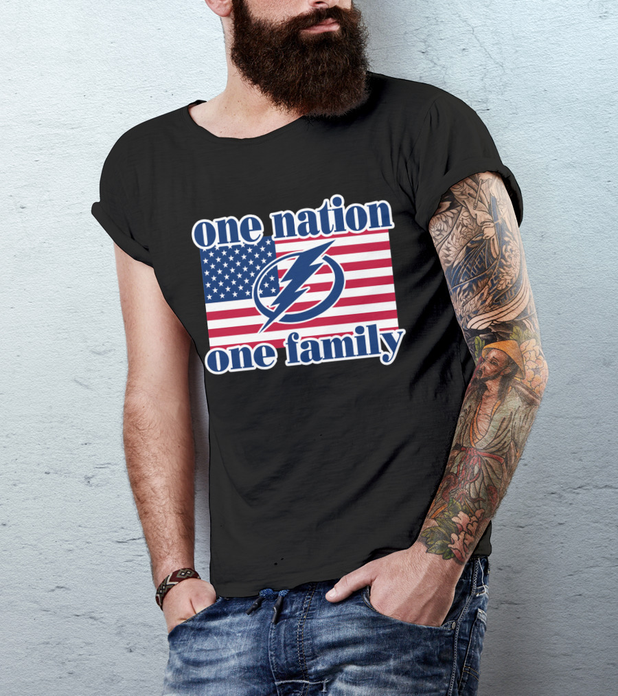 One Nation One Family 92 Tampa Bay Lightning T-Shirt