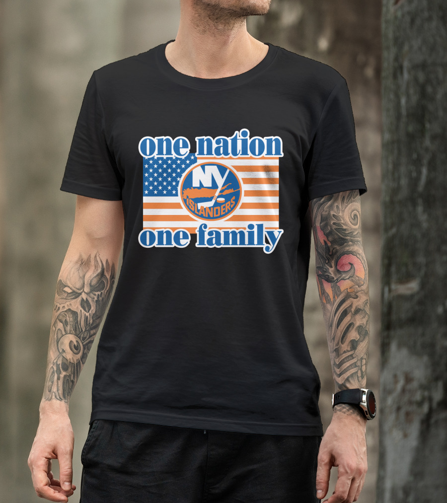 New York Islanders One Nation One Family American Flag T-Shirt