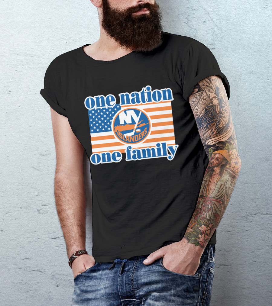 New York Islanders One Nation One Family American Flag T-Shirt