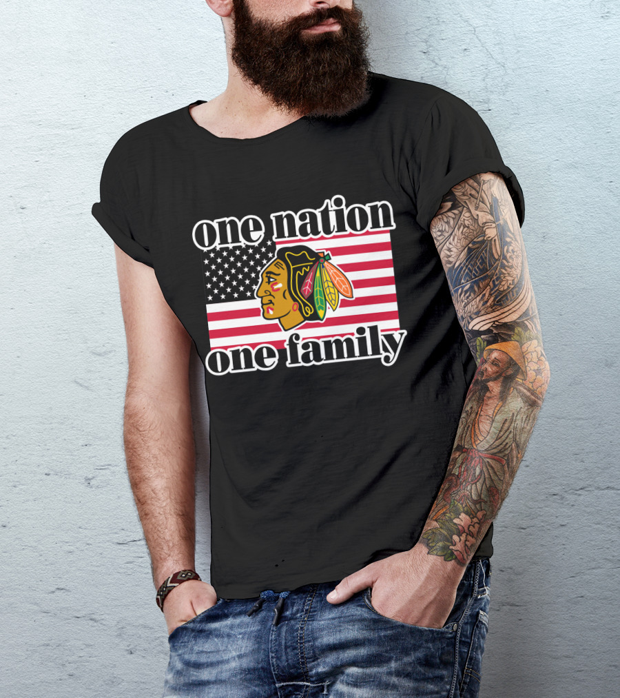 One Nation One Family 109 Chicago Blackhawks T-Shirt