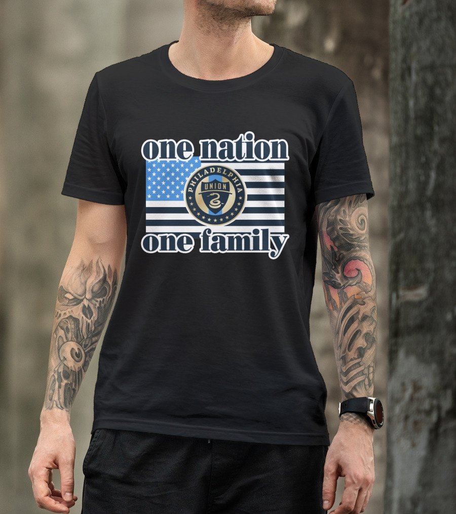 Philadelphia Union One Nation One Family Flag T-Shirt
