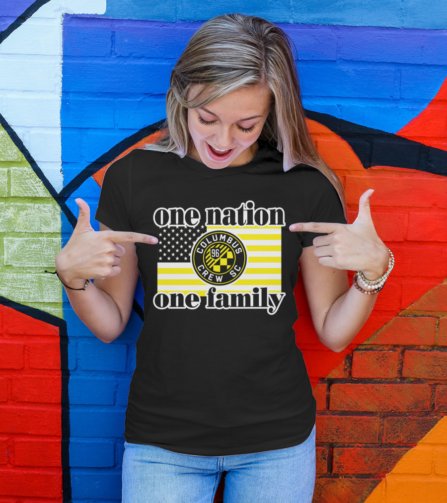 One Nation One Family Columbus Crew Sc 96 American Flag T-Shirt