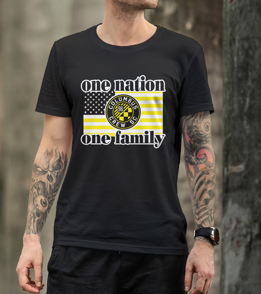 One Nation One Family Columbus Crew Sc 96 American Flag T-Shirt