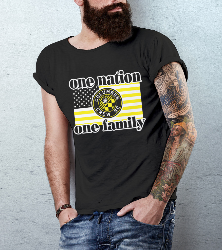One Nation One Family Columbus Crew Sc 96 American Flag T-Shirt
