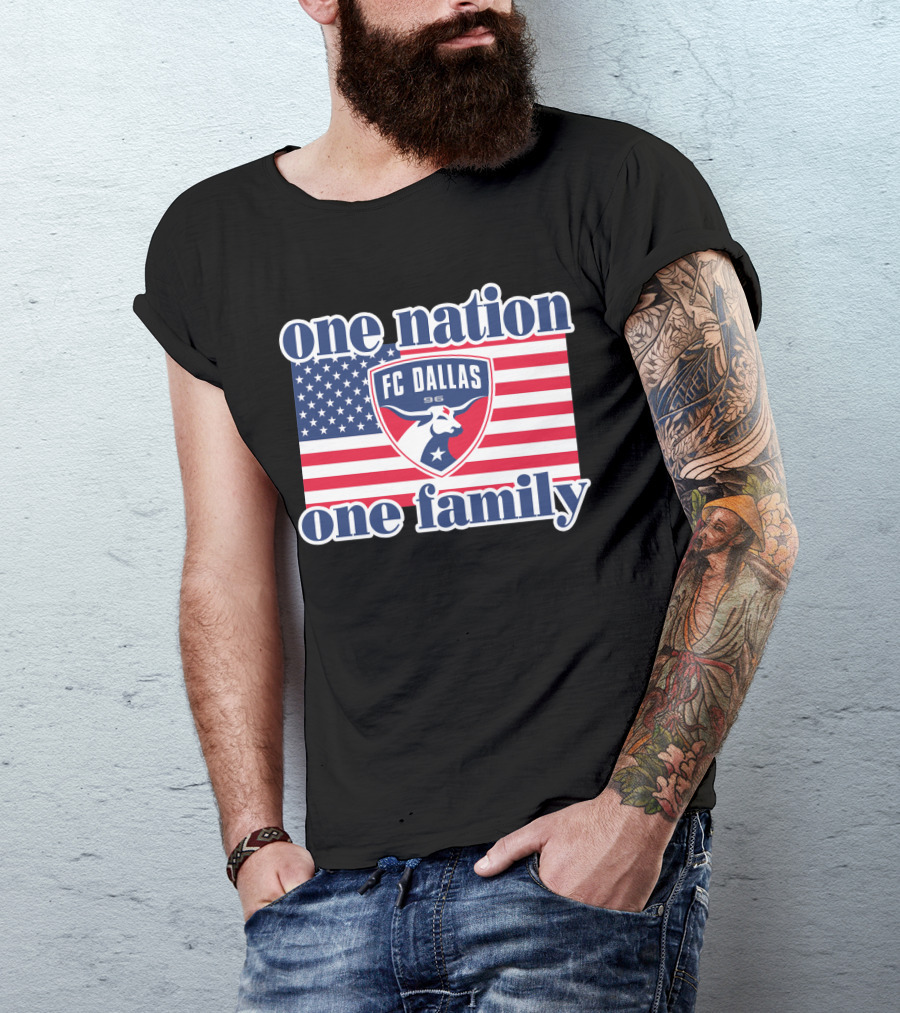 Fc Dallas One Nation One Family American Flag 96 T-Shirt