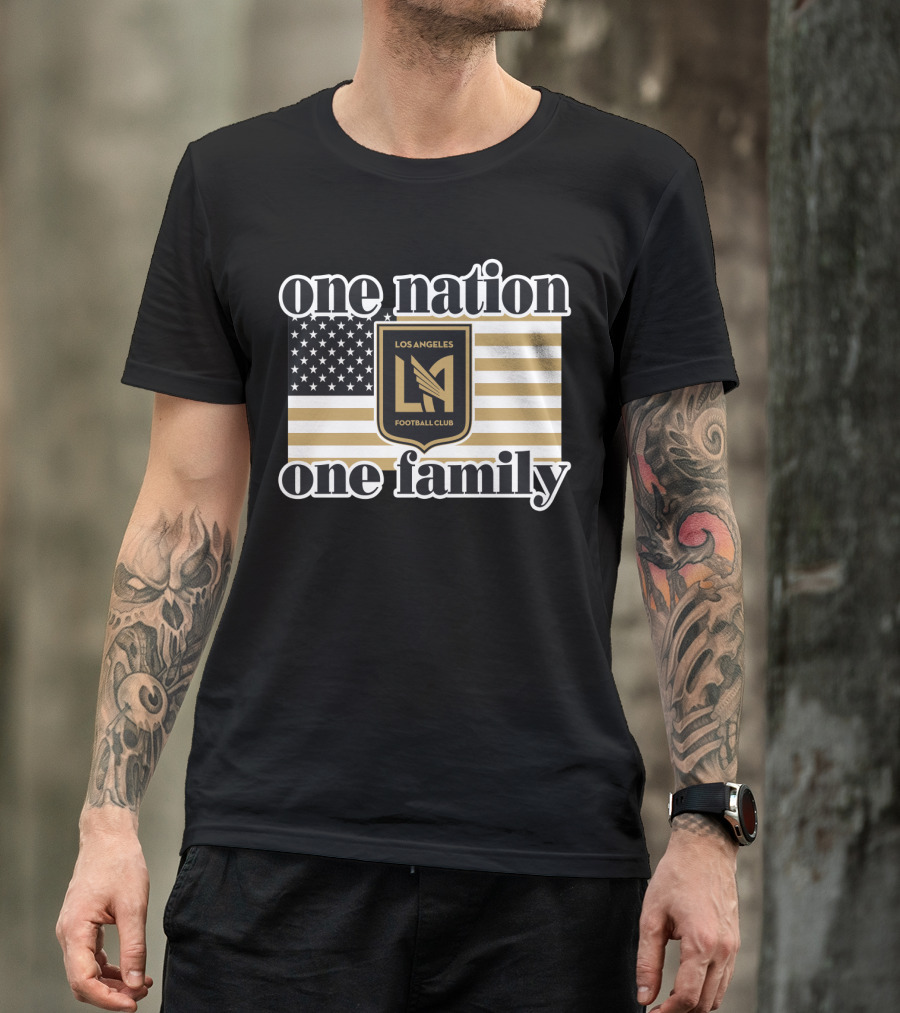 One Nation One Family Lafc American Flag 135 Los Angeles Fc T-Shirt