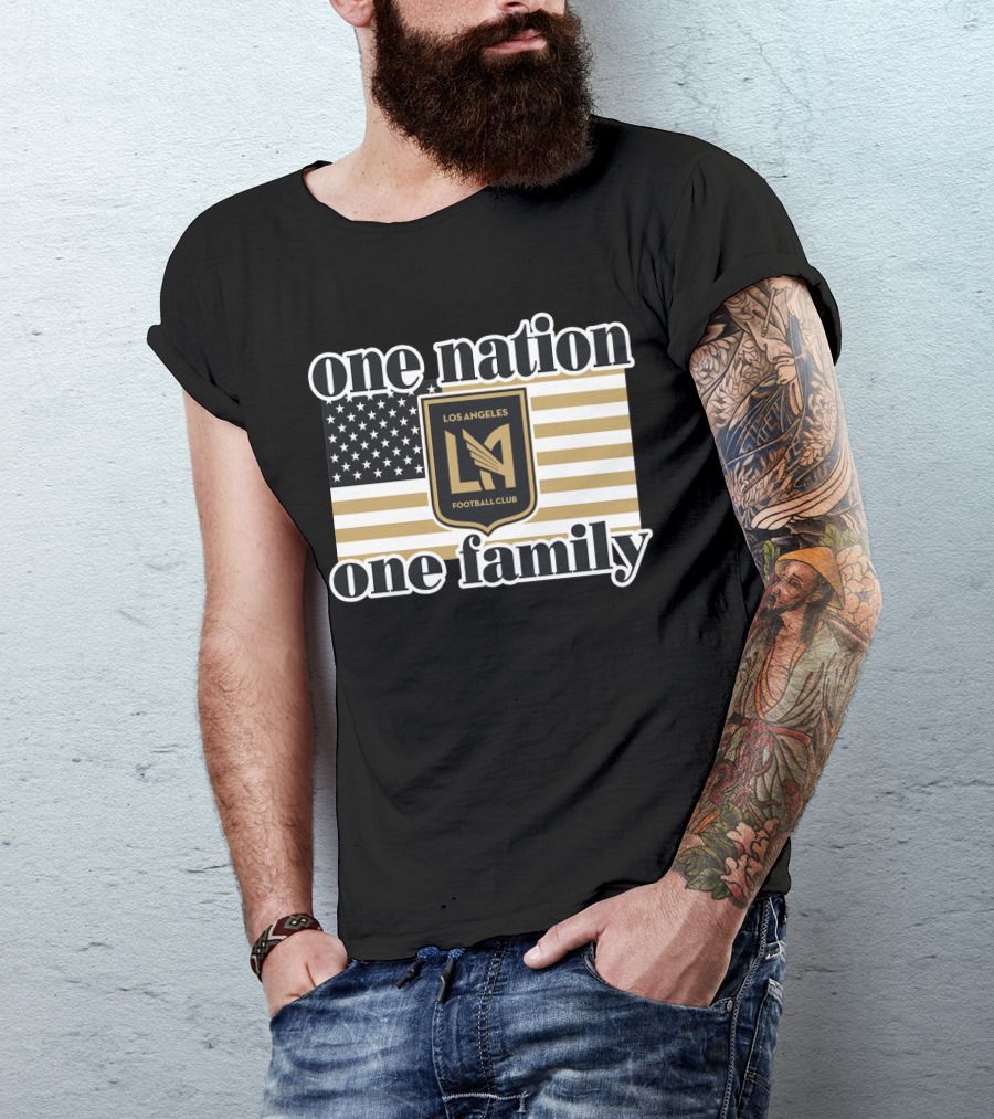 One Nation One Family Lafc American Flag 135 Los Angeles Fc T-Shirt
