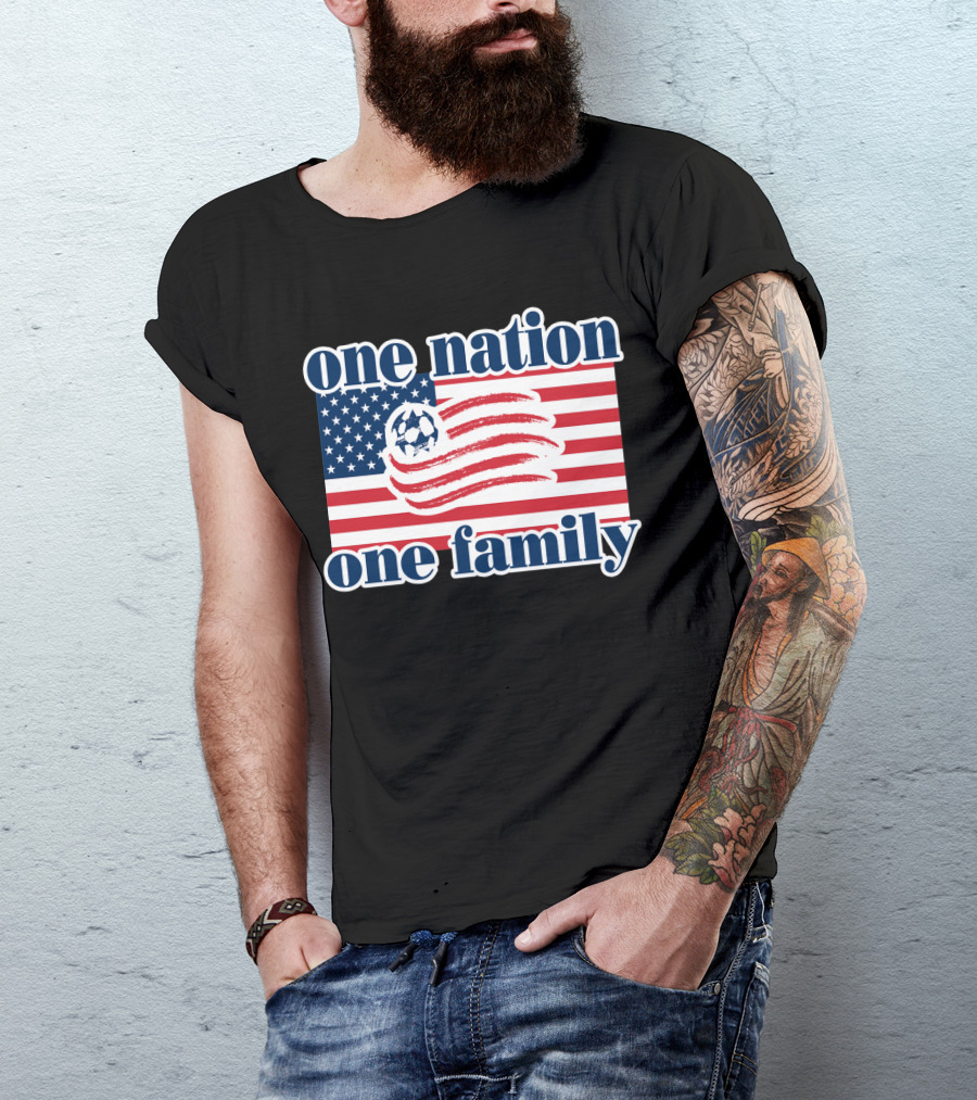 One Nation One Family New England Revolution Soccer Flag T-Shirt