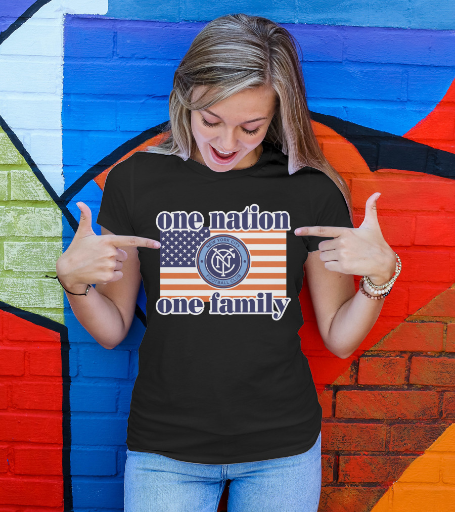 One Nation One Family New York City Football Club American Flag T-Shirt