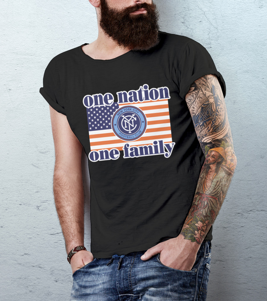 One Nation One Family New York City Football Club American Flag T-Shirt
