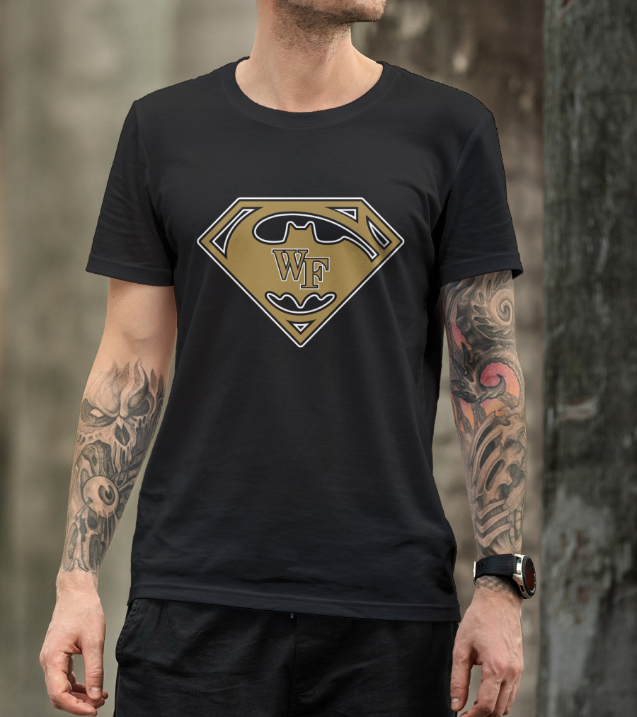 Wf Superhero Logo Combo Black And Gold T-Shirt