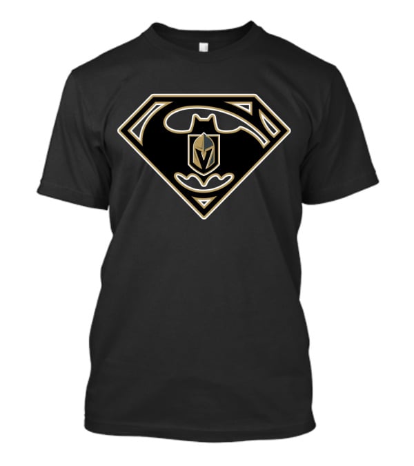Batman Superman Vegas Golden Knights Logo Mashup T-Shirt