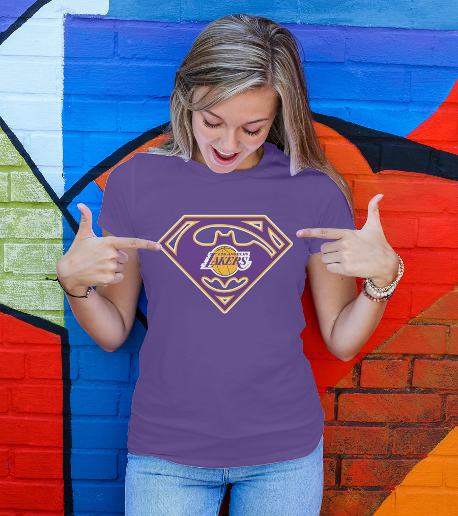 Superman Los Angeles Lakers Batman T-Shirt