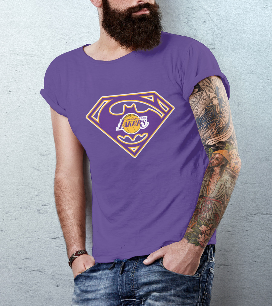 Superman Los Angeles Lakers Batman T-Shirt