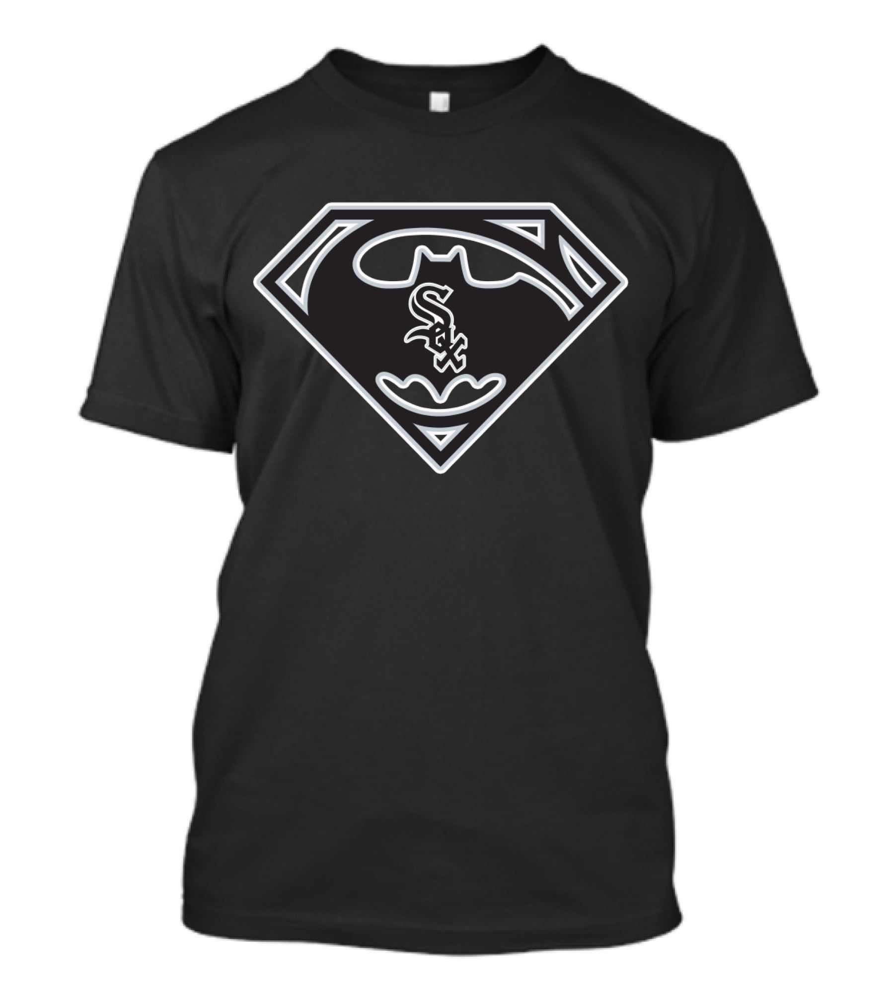 Chicago White Sox Batman Superman Logo Fusion T-Shirt