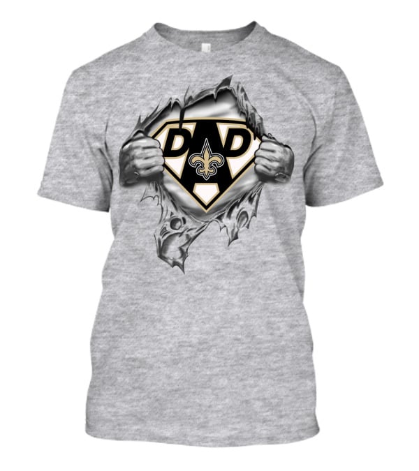 Dad Superhero New Orleans Saints Badge T-Shirt