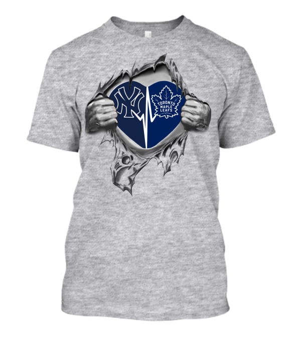Yankees Toronto Maple Leafs Heart Inside T-Shirt