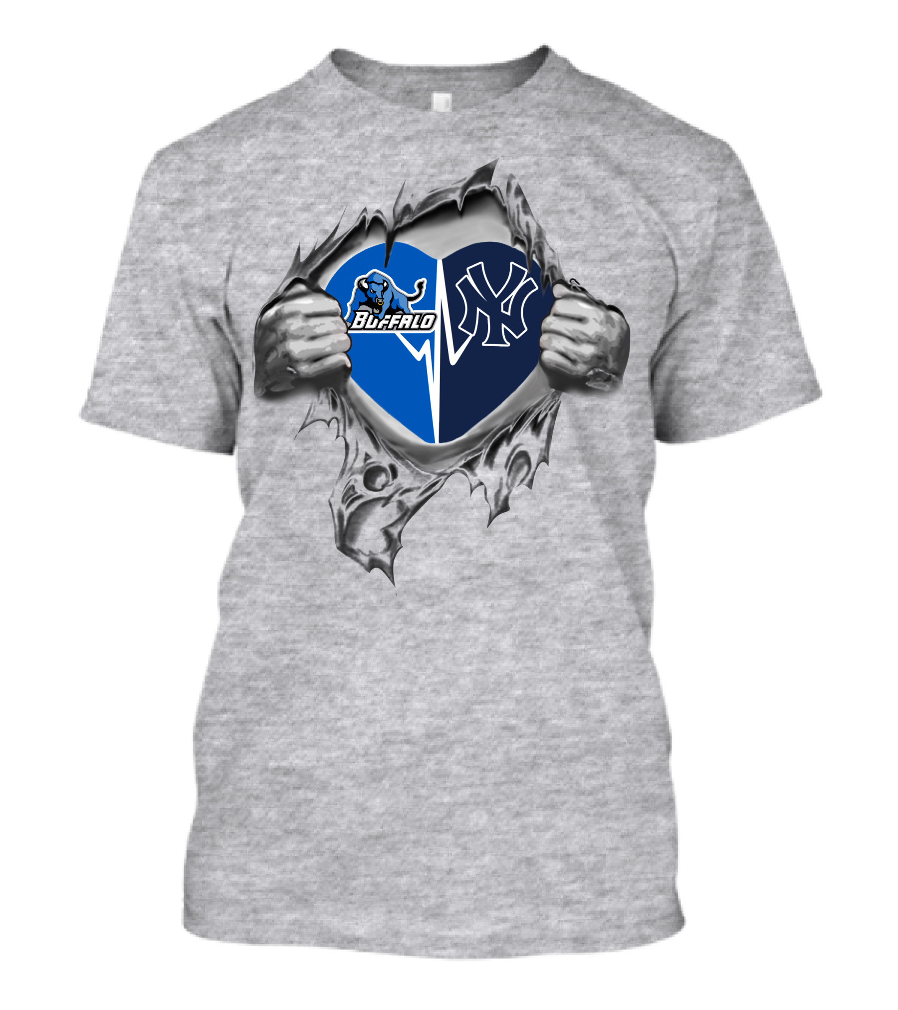 Buffalo Bulls And New York Yankees Heart T-Shirt
