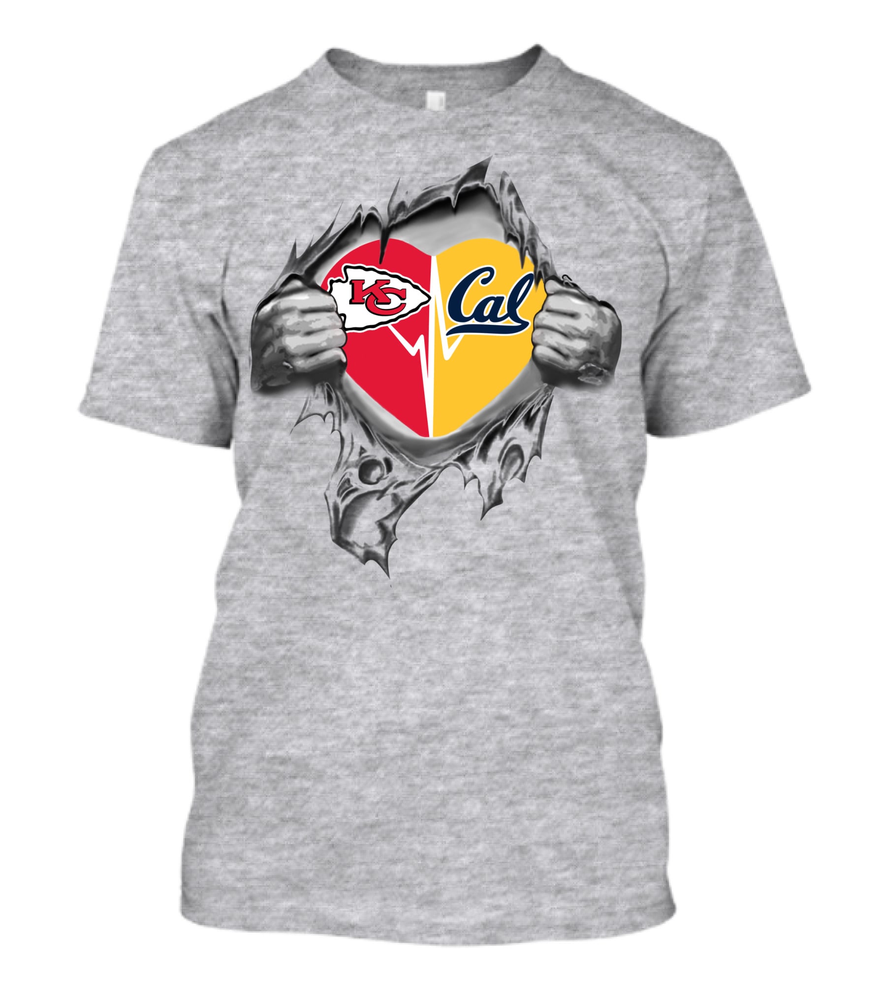 Chiefs Cal Heart Torn Open Revealing Loyalty T-Shirt
