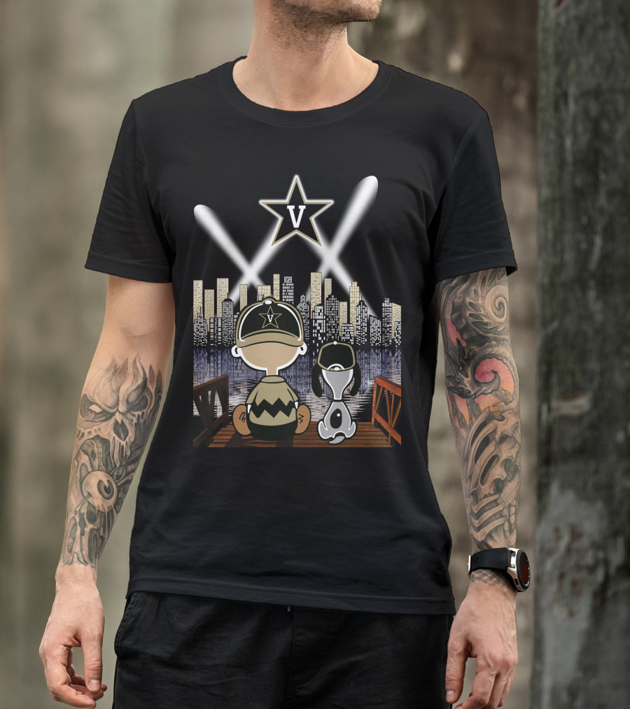 Vanderbilt Commodores Starry City Night Skyline Scene T-Shirt