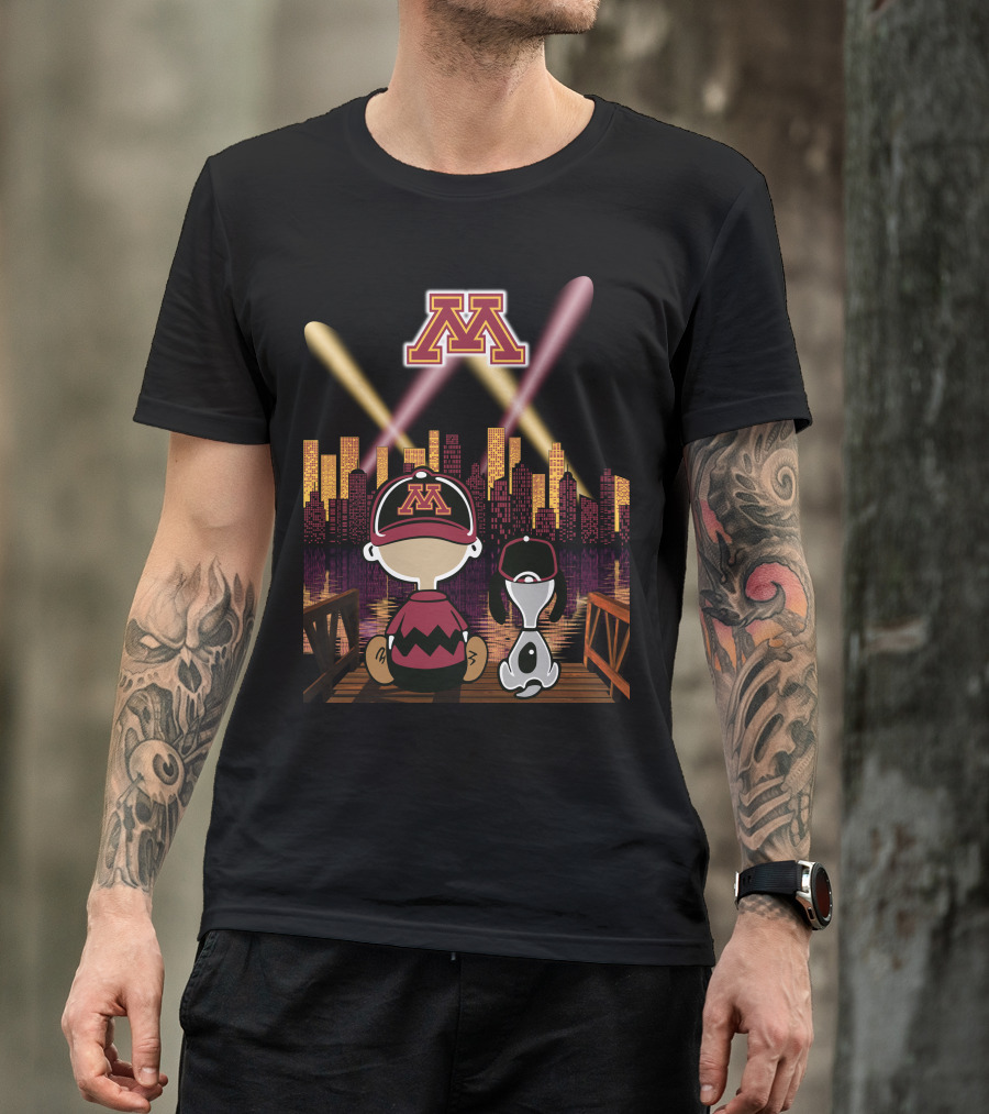 Minnesota Golden Gophers City Skyline Night Lights T-Shirt
