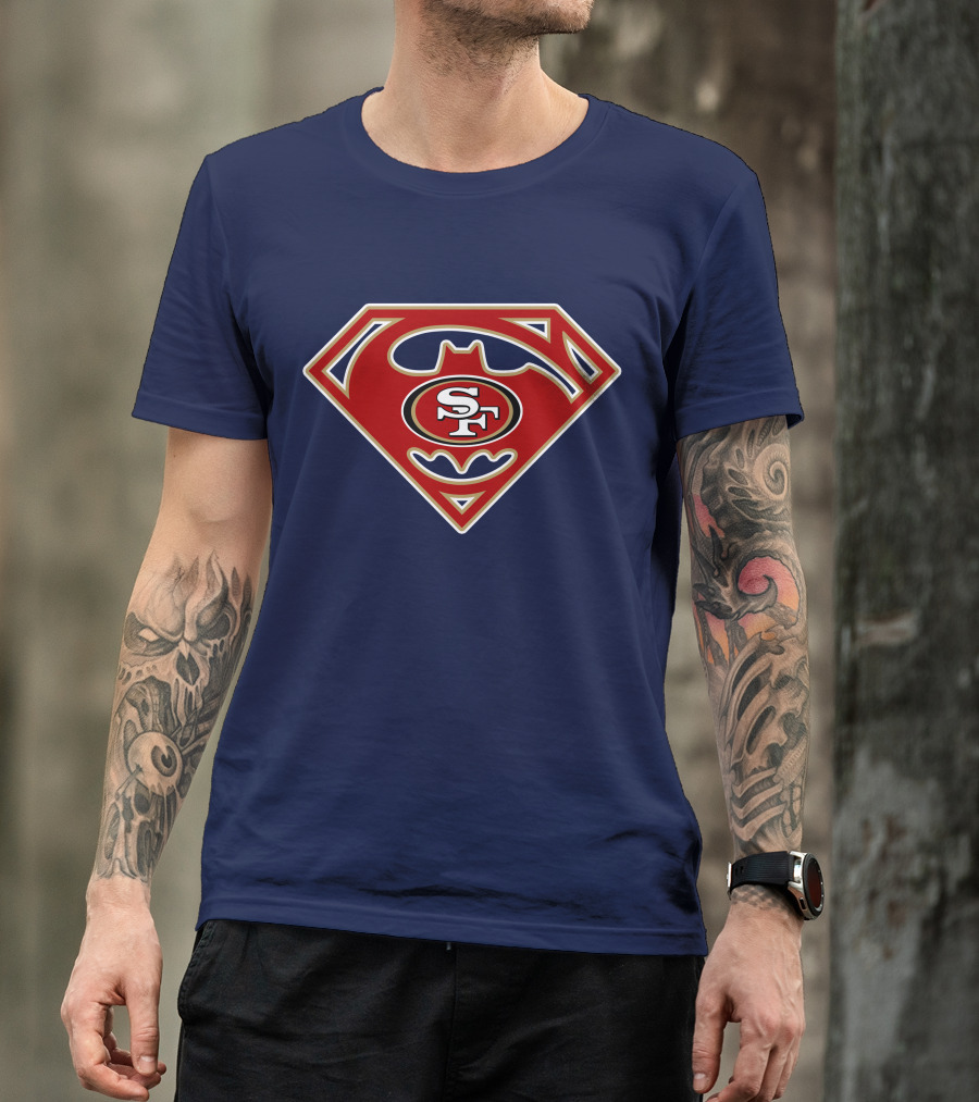 San Francisco 49ers Batman Superman Logo Mix T-Shirt
