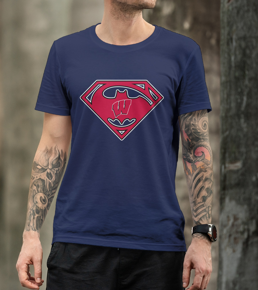 Wisconsin Badgers Superman Logo Fusion T-Shirt
