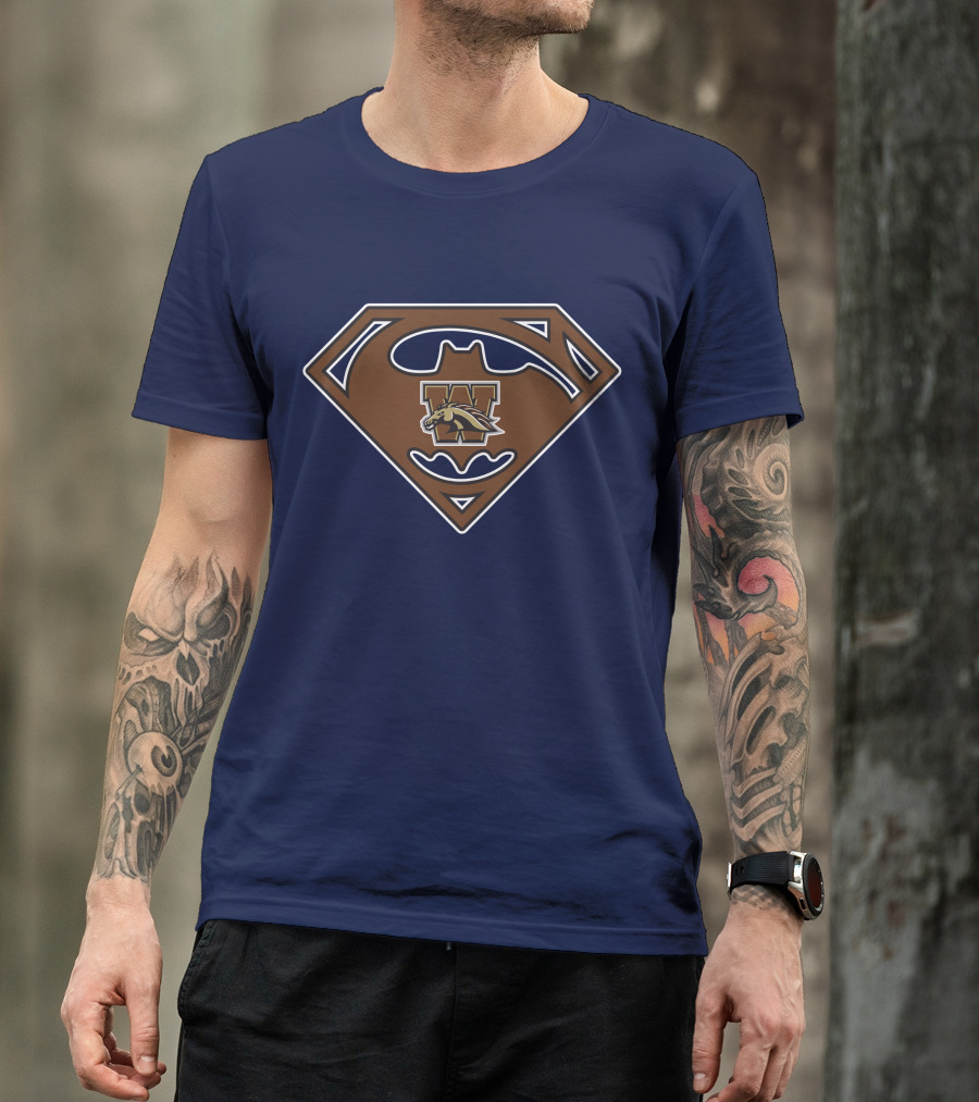 Western Michigan Broncos Superman Batman Logo Mashup T-Shirt