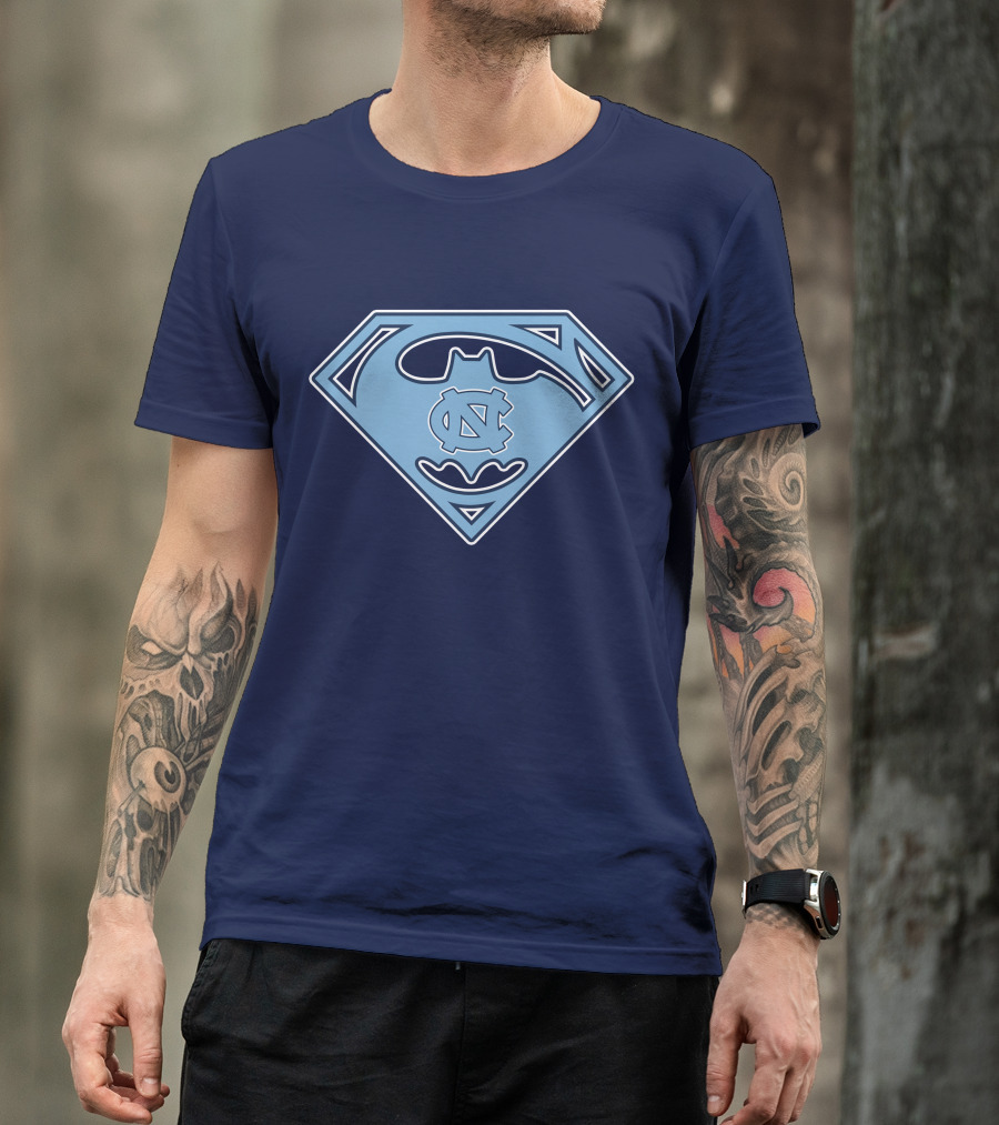North Carolina Tar Heels Superman Batman Logo Mashup T-Shirt