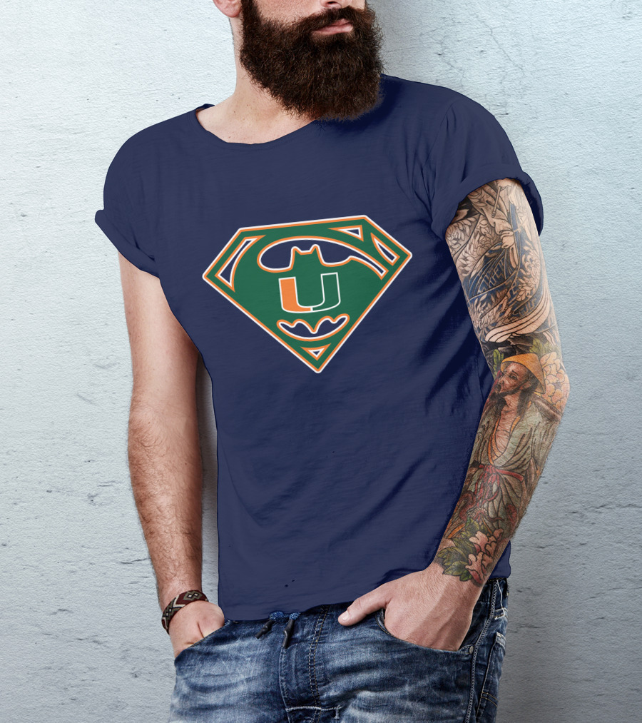 Miami Hurricanes U Logo Bat Signal Hero T-Shirt