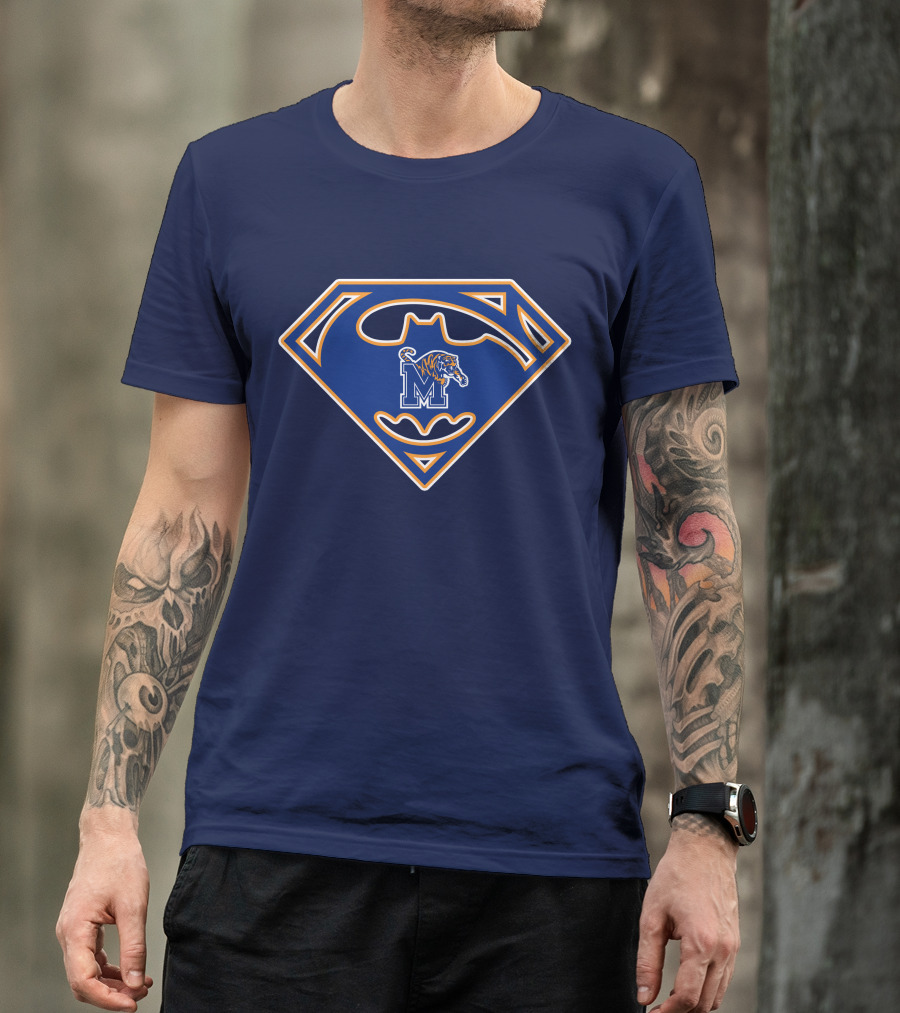 Superman Batman Memphis Tigers M Logo Tiger T-Shirt