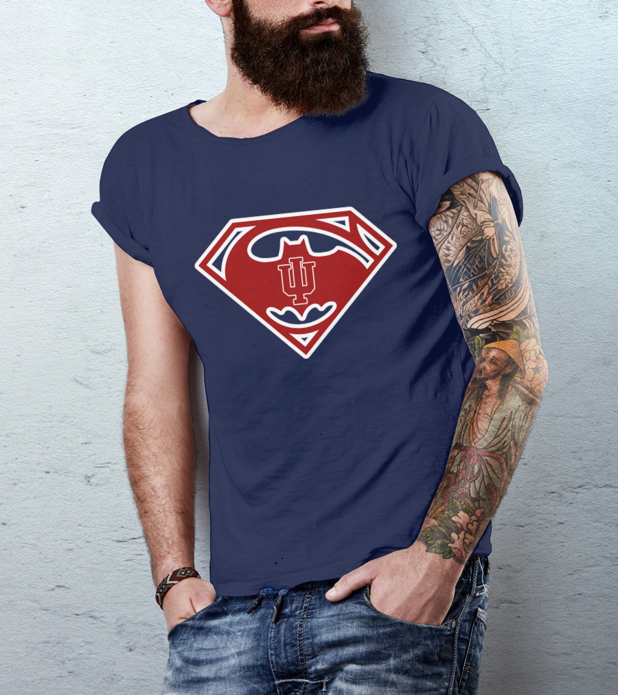 Indiana Hoosiers Superman Batman Logo Mashup T-Shirt