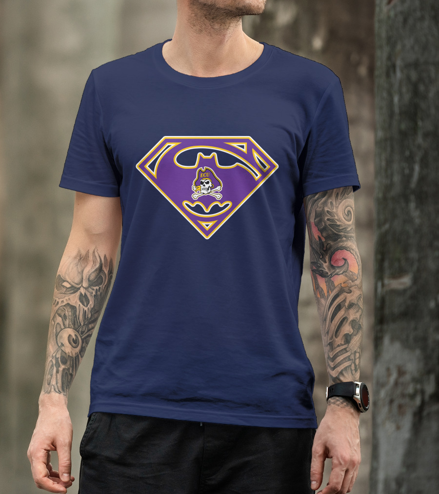 Ecu Pirates Logo With Superhero T-Shirt