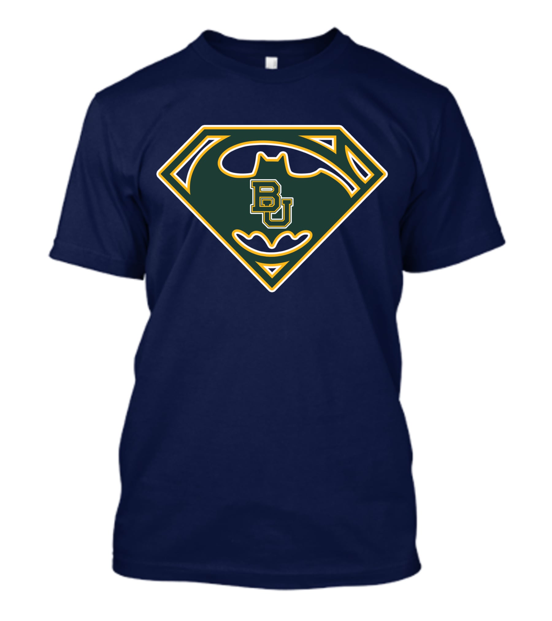 Batman Superman Logo With Bu Baylor Bears T-Shirt