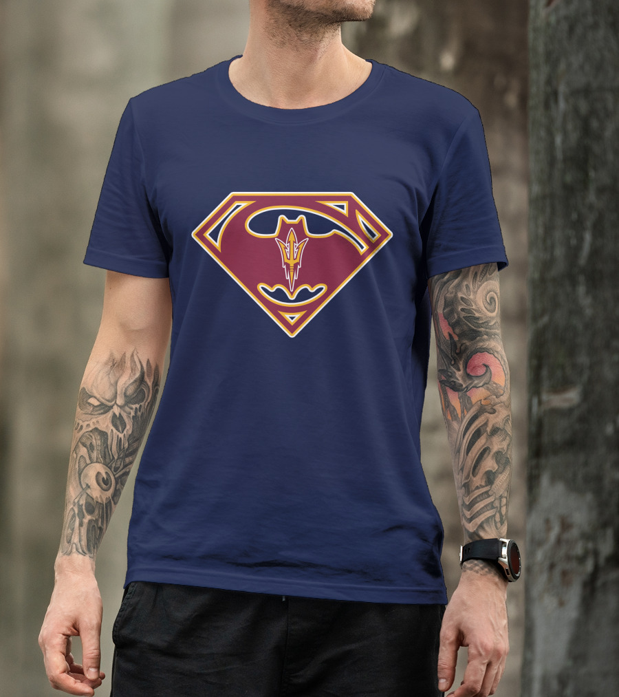 Arizona State Sun Devils Bat-Superman Logo Fusion T-Shirt
