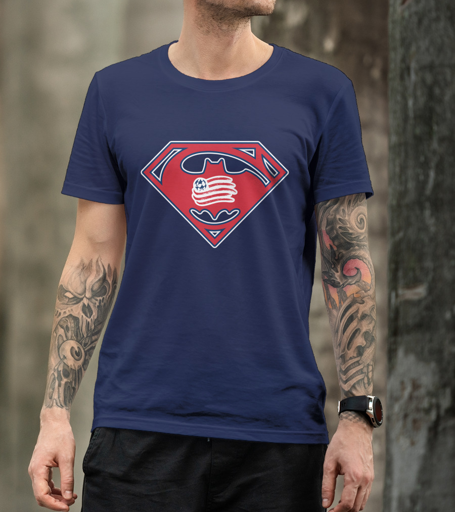 New England Revolution Superman Batman Logo Combination T-Shirt