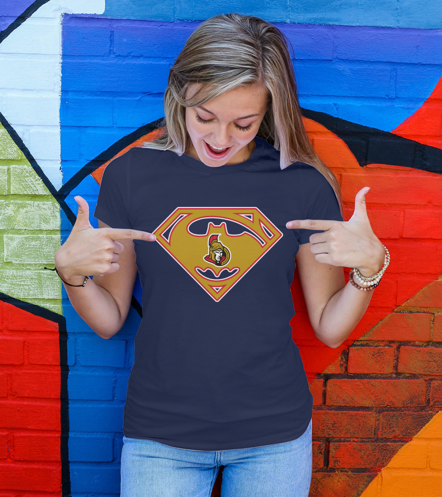 Ottawa Senators Superhero Logo Fusion T-Shirt