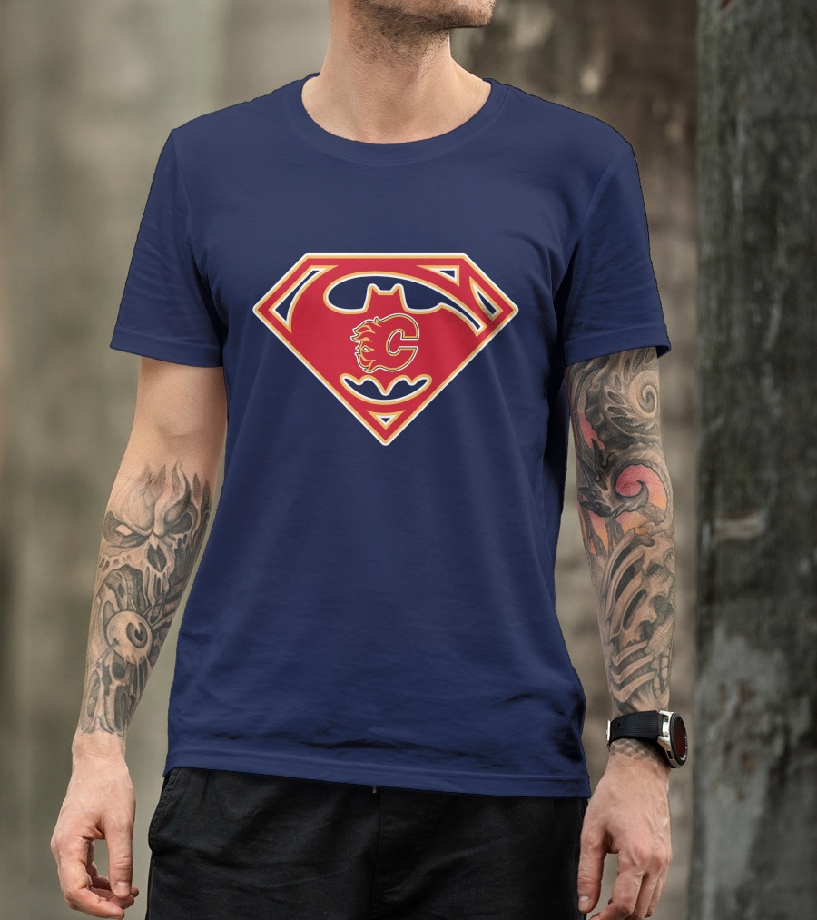 Calgary Flames Superhero Icon 155 T-Shirt