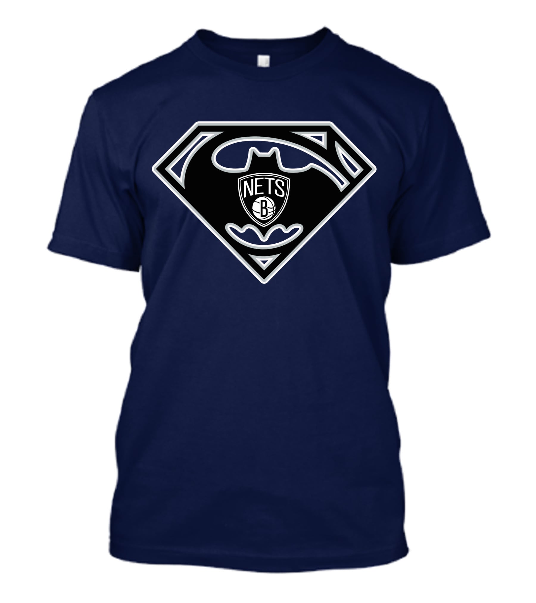 Brooklyn Nets Batman Superman Logo Mashup T-Shirt