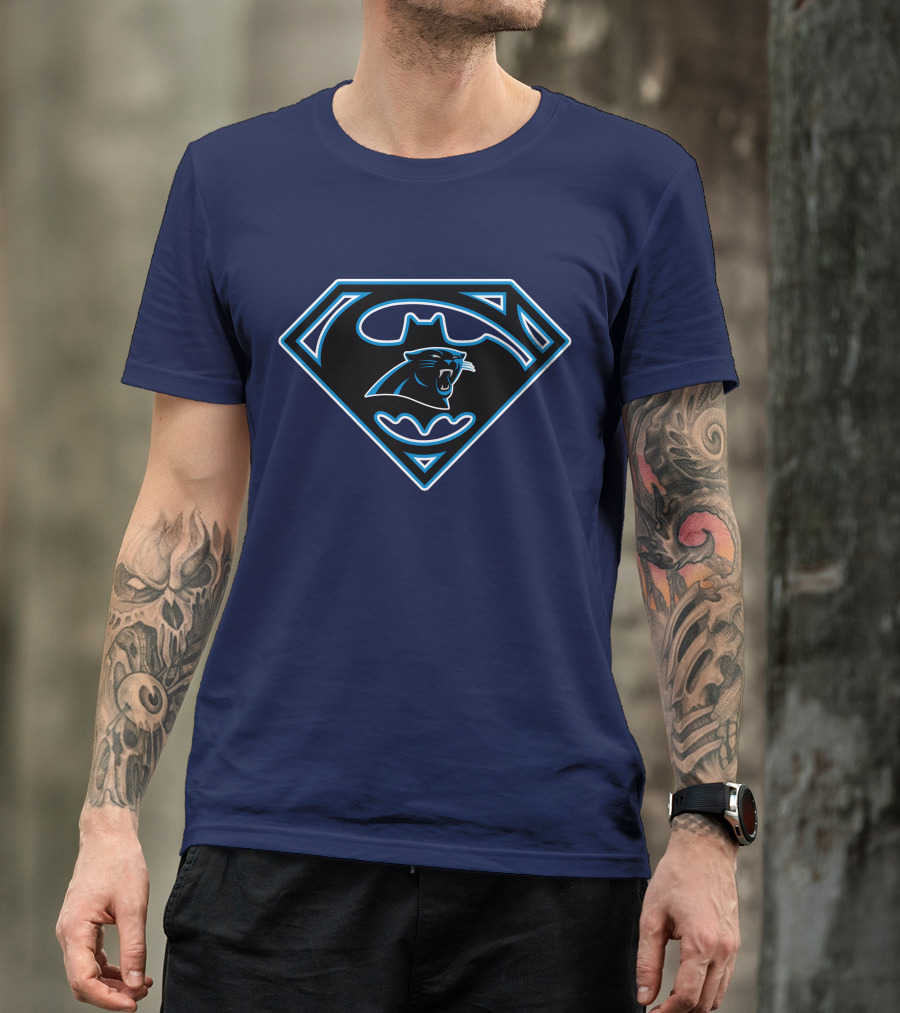 Carolina Panthers Superman Batman Logo 245 T-Shirt